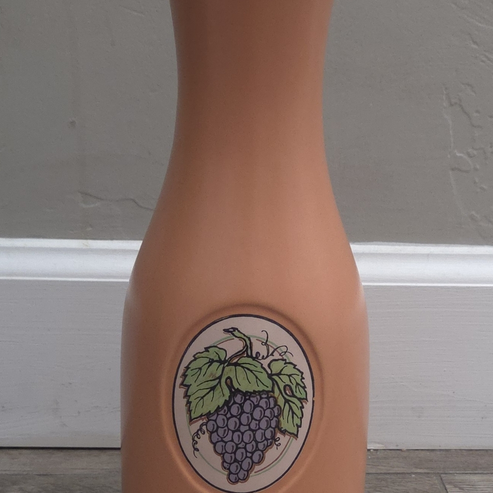 Terracotta Vase with Grape Design